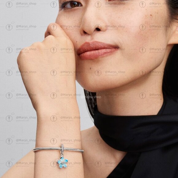 Pandora Blue Blossom Dangle Charm - Picture 5 of 5
